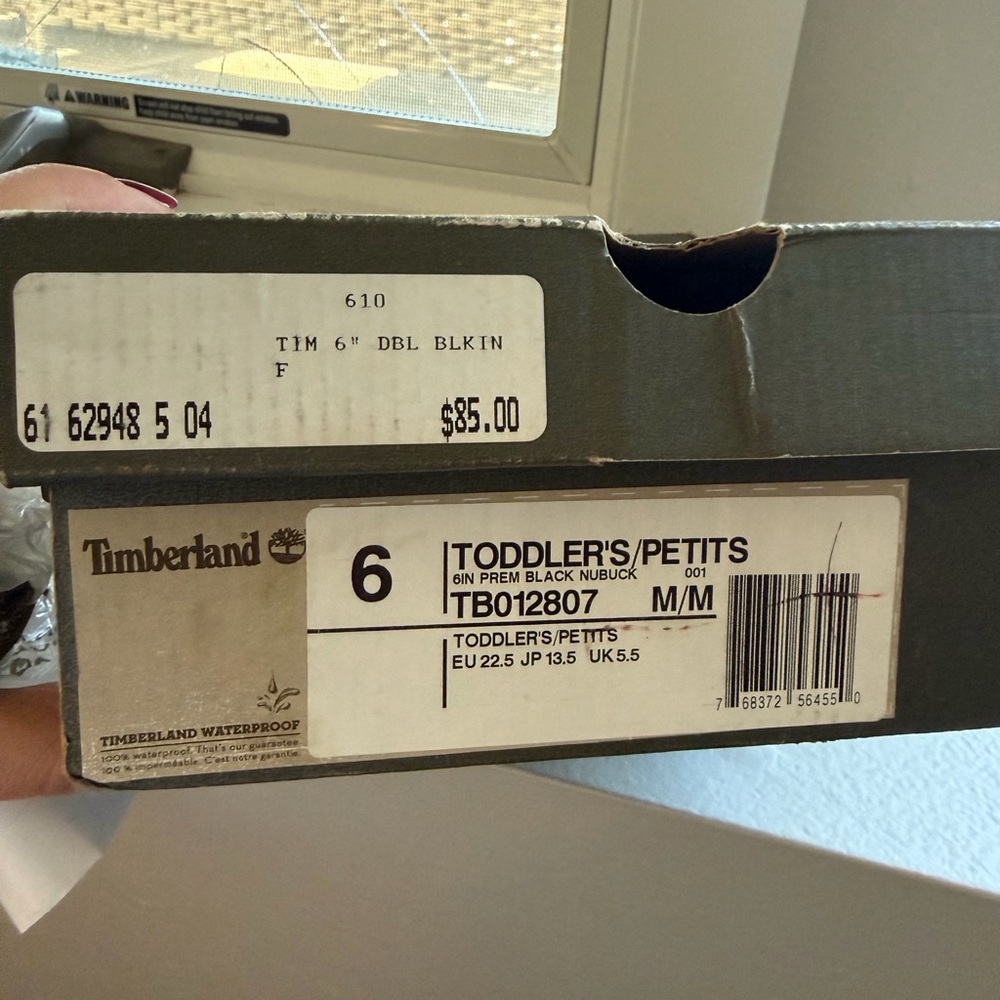 Timberland Black Nubuck Toddler Boots